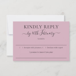 Script Blush Pink Wedding Kindly Reply 出欠カード