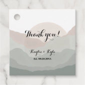 Script Boho Mountain Wedding Anniversary  フェイバータグ (正面)