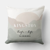 Script Boho Watercolor Mountain Keepsake Pillow クッション (正面)