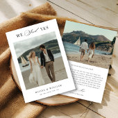 Script Boho Weモダン言ったYesビーチ結婚式写真 案内状