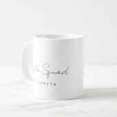 Script Bride Squad Bachelorette Bridesmaid Name コーヒーマグカップ (正面左)