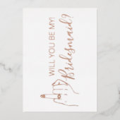 Script Bridesmaid Proposal Gold Foil Card 箔招待状 (正面)