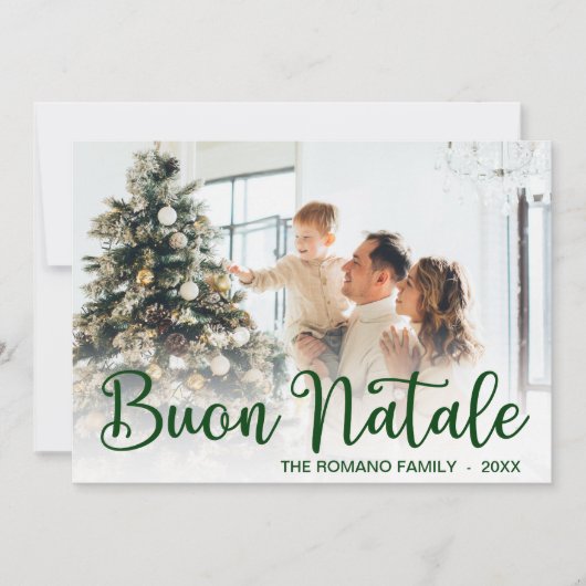 Script Buon Natale Photo Holiday Card シーズンカード (正面)