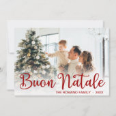 Script Buon Natale Photo Holiday Card シーズンカード (正面)