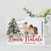 Script Buon Natale Photo Holiday Card シーズンカード (スタンド正面)