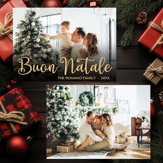 Script Buon Natale Photo Holiday Card シーズンカード