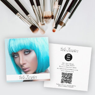 Script Business Logo Photographer Photo QR Code スクエア名刺