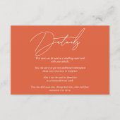 Script calligraphy Verona sunset orange QR wedding エンクロージャーカード (正面)