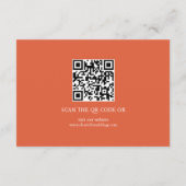 Script calligraphy Verona sunset orange QR wedding エンクロージャーカード (裏面)
