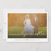 Script Christmasの写真の後結婚楽しく シーズンカード (正面)