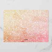 Script Christmasの写真の後結婚楽しく 箔シーズンカード (裏面)