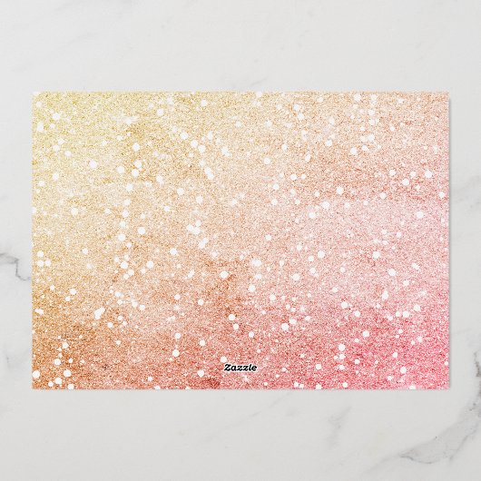 Script Christmasの写真の後結婚楽しく 箔シーズンカード (裏面)