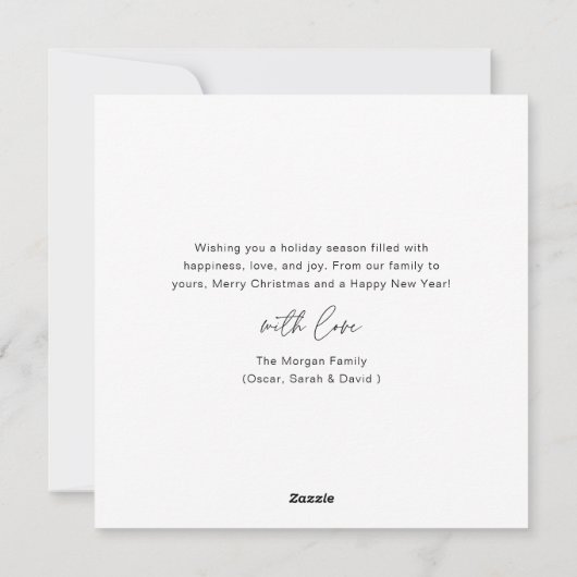 Script Christmas 4ファミリーフォトベー航海のシー シーズンカード (裏面)