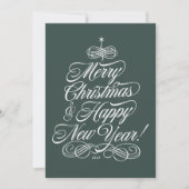 Script Christmas Card in Green シーズンカード (正面)