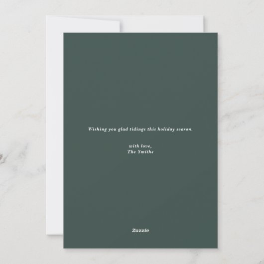 Script Christmas Card in Green シーズンカード (裏面)