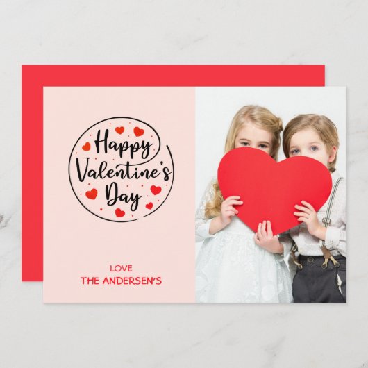 Script Circleハートハッピーバレンタインデー写真 シーズンカード