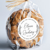 Script Circular Greenery素朴ありがとうござ結婚う ラウンドシール