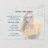 Script Class of Photo Graduation日付の保存 ポストカード (裏面)