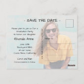 Script Class of Photo Graduation日付の保存 ポストカード (裏面)