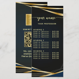 Script Classic black and gold Price List Menu メニュー