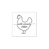 Script Custom Chicken silhouette Egg Mini Stamp ラバースタンプ (インプリント)