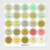 Script Custom Herb & Spice jar labels color coded シール (シート)