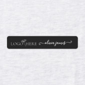 Script Custom logo and text black fabric clothing  ラベル (デザイン1)