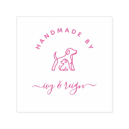  Script Custom logo Handmade by  セルフインキングスタンプ (デザイン)