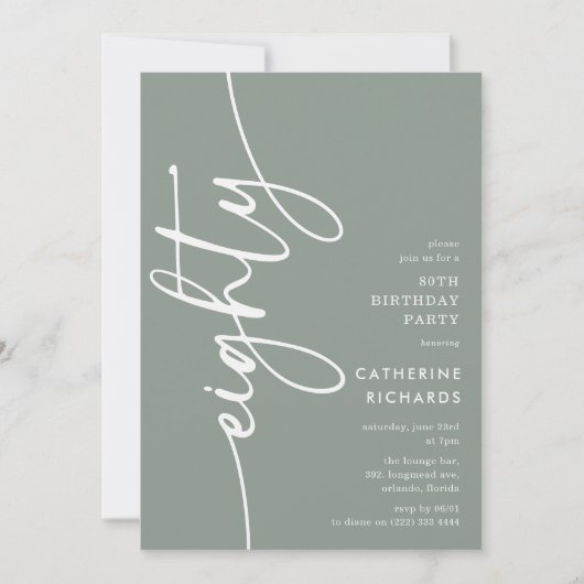 Script Eighty' 80th Birthday 招待状 (正面)