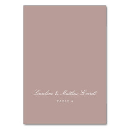 Script Elegant Custom Name Mauve Place Card テーブルナンバー