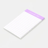 Script Elegant Light Lavender Lined Personalized ポストイット (アングル)