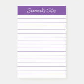 Script Elegant Purple Lined Personalized ポストイット (正面)