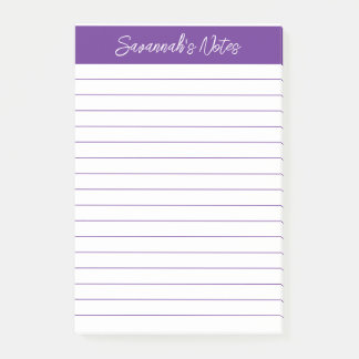 Script Elegant Purple Lined Personalized ポストイット