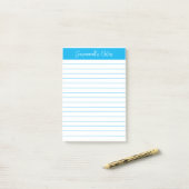 Script Elegant Sky Blue Lined Personalized ポストイット (デスク上)