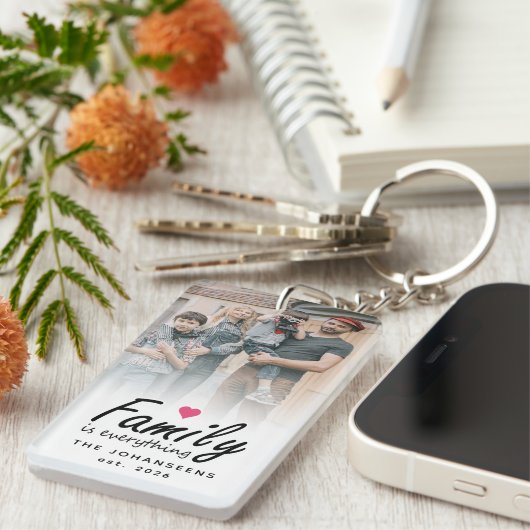 Script Family is Everything 2 Sided Custom Photo キーホルダー (正面右)