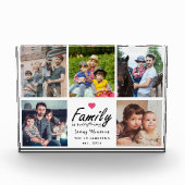 Script Family is Everything Collage Heart Memories フォトブロック (正面)
