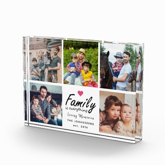 Script Family is Everything Collage Heart Memories フォトブロック (右)