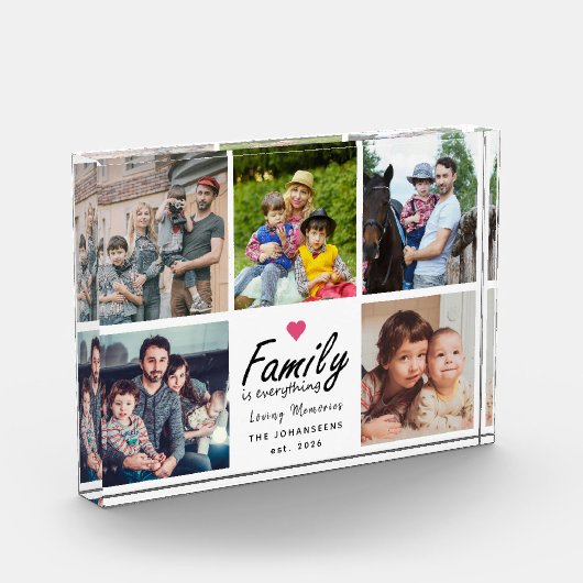 Script Family is Everything Collage Heart Memories フォトブロック (左)