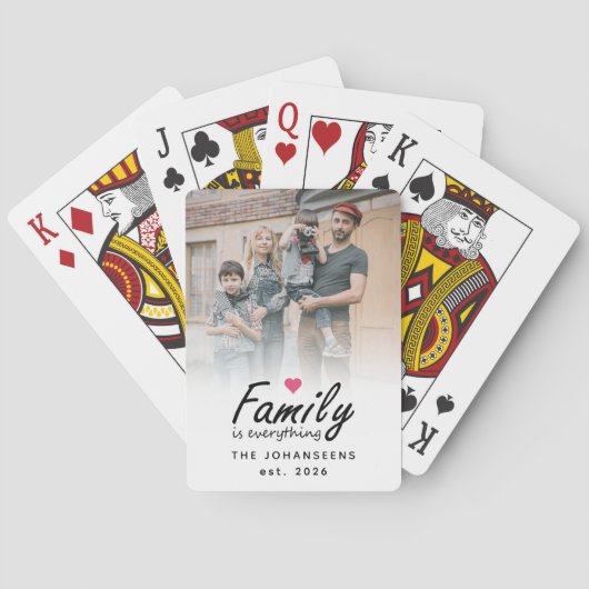 Script Family is Everything Modern Custom Photo トランプ (裏面)