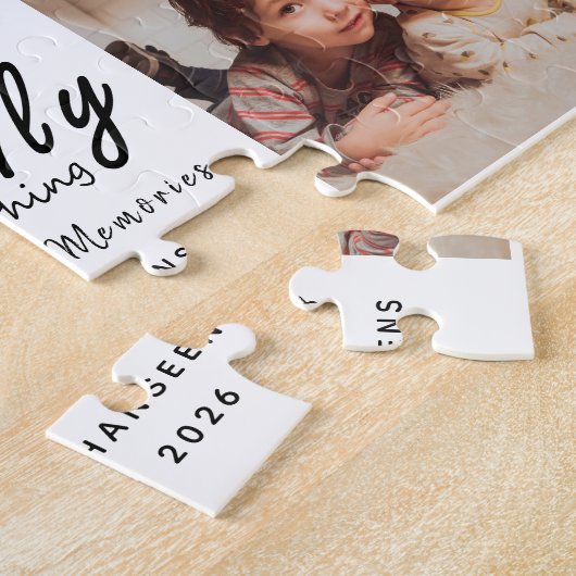 Script Family is Everything Photo Collage Keepsake ジグソーパズル (側面)