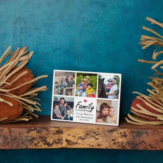 Script Family is Everything Photo Collage Keepsake フォトプラーク (側面)