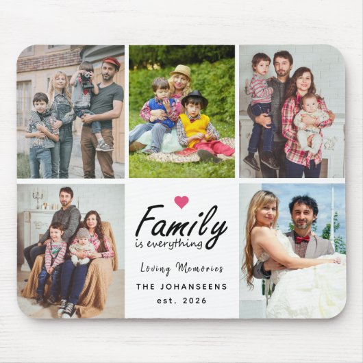 Script Family is Everything Photo Collage Keepsake マウスパッド (正面)
