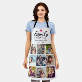 Script Family is Everything Photo Collage Modern エプロン (着用した状態)