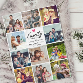 Script Family is Everything Photo Collage Modern フリースブランケット