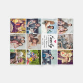 Script Family is Everything Photo Collage Modern フリースブランケット (正面(横))