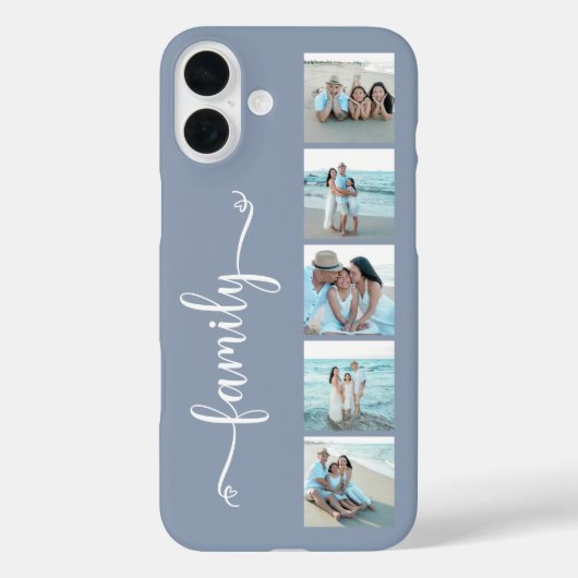 Script Family Photo ダスティブルー Case-Mate iPhoneケース (裏面)