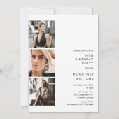 Script Fifty 4 Photo Collage 50th Birthday 招待状 (裏面)