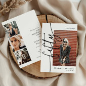 Script Fifty 4 Photo Collage 50th Birthday 招待状