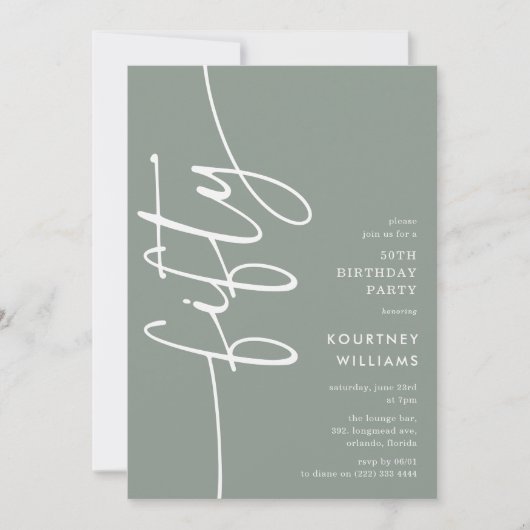 Script Fifty' 50th Birthday 招待状 (正面)