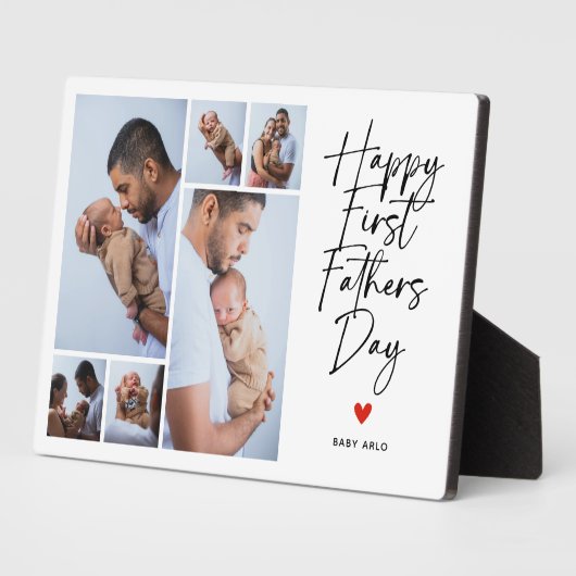 Script First Father's Day Photo Collage Gift フォトプラーク (側面)